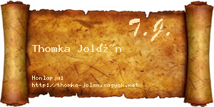 Thomka Jolán névjegykártya