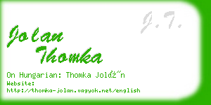 jolan thomka business card